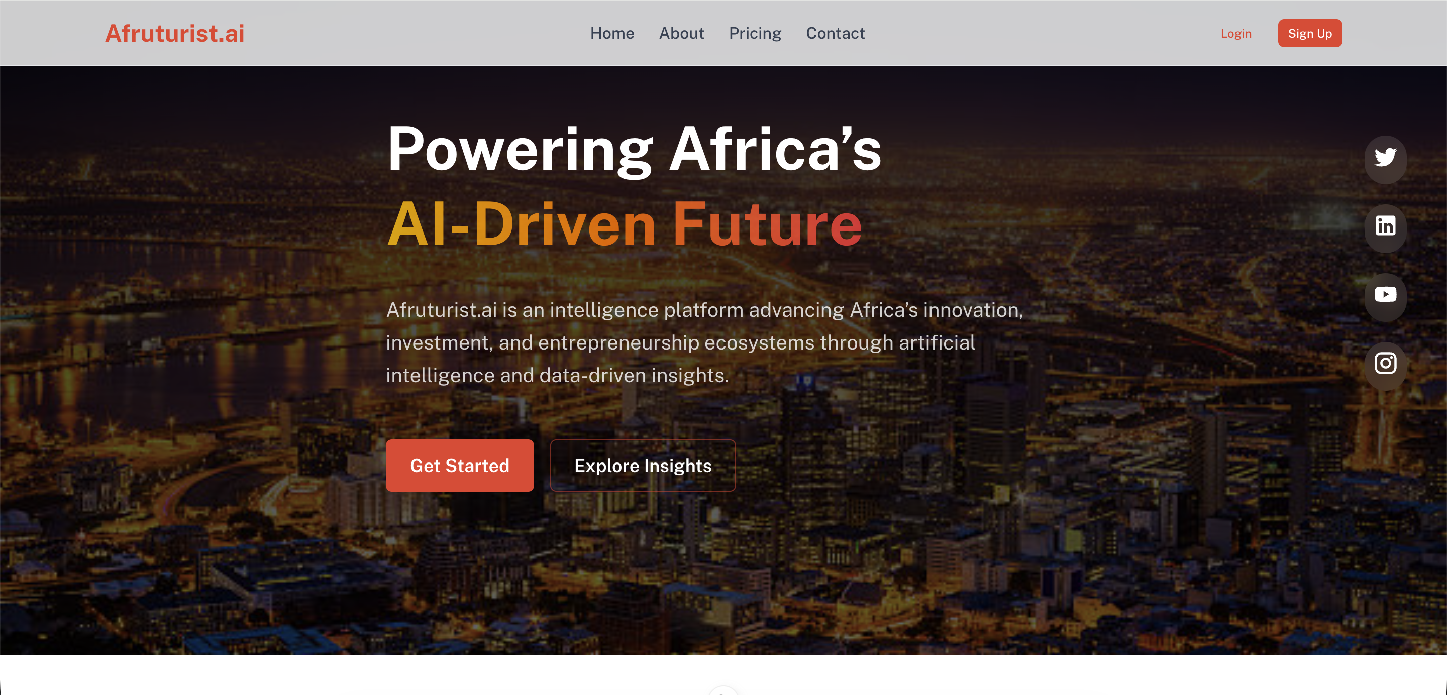 Afruturist Dashboard